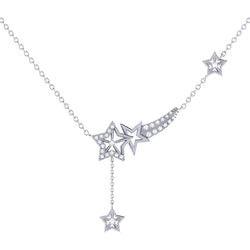 Starlight Diamond Drop Necklace in 14K White Gold
