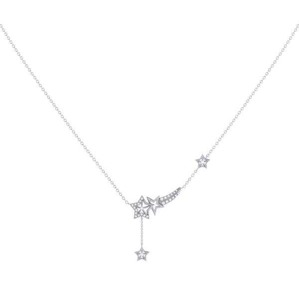 Starlight Diamond Drop Necklace in Sterling Silver