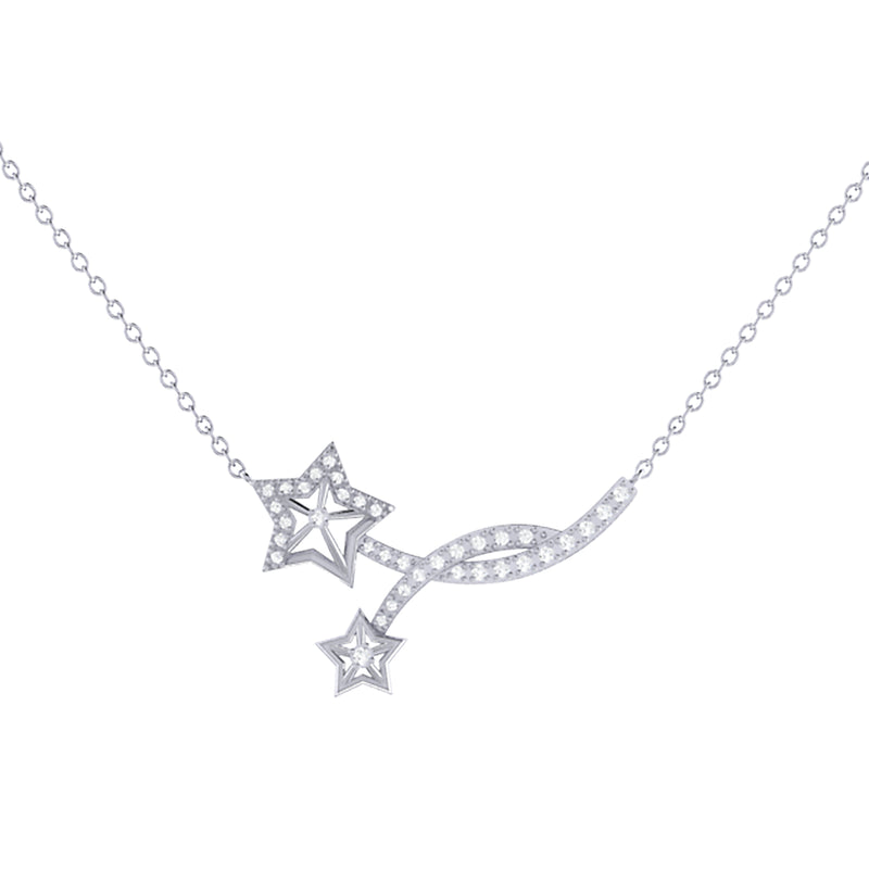 Divergent Stars Diamond Necklace in 14K White Gold