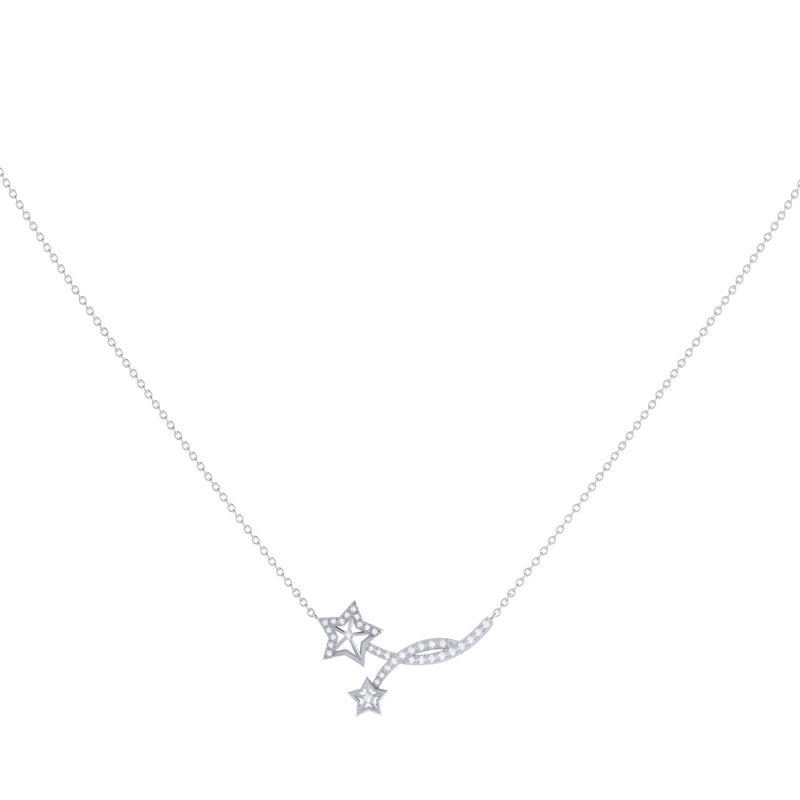 Divergent Stars Diamond Necklace in Sterling Silver
