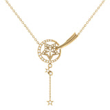 Stella Comet Diamond Drop Necklace in 14K Yellow Gold