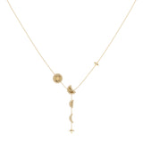 Moon Stages Diamond Y Necklace in 14K Yellow Gold Vermeil on Sterling Silver