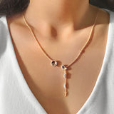 Moon Stages Diamond Y Necklace in 14K Yellow Gold Vermeil on Sterling Silver