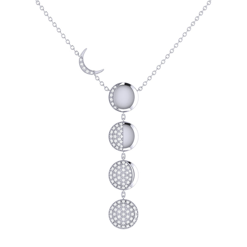 Moon Transformation Diamond Necklace in 14K White Gold