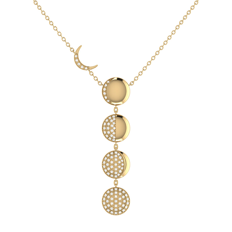Moon Transformation Diamond Necklace in 14K Yellow Gold Vermeil on Sterling Silver