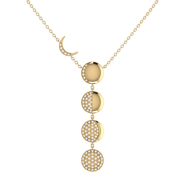 Moon Transformation Diamond Necklace in 14K Yellow Gold
