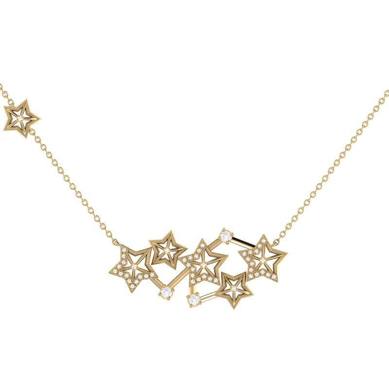 Starburst Constellation Diamond Necklace in 14K Yellow Gold Vermeil on Sterling Silver