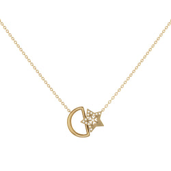 Starkissed Moon Diamond Necklace in 14K Yellow Gold Vermeil on Sterling Silver