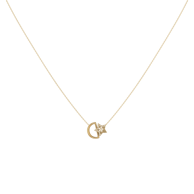 Starkissed Moon Diamond Necklace in 14K Yellow Gold Vermeil on Sterling Silver