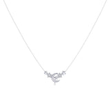 Star Cluster Moon Crescent Diamond Necklace in Sterling Silver
