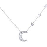Starry Lane Moon Diamond Necklace in Sterling Silver
