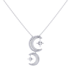 Twin Nights Crescent Diamond Necklace in Sterling Silver – LuvMyJewelry ...