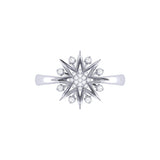 Supernova Star Diamond Ring in 14K White Gold