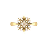 Supernova Star Diamond Ring in 14K Yellow Gold Vermeil on Sterling Silver