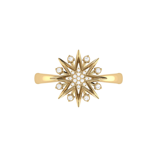 Supernova Star Diamond Ring in 14K Yellow Gold Vermeil on Sterling Sil ...