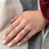 Supernova Star Diamond Ring in 14K Yellow Gold Vermeil on Sterling Silver