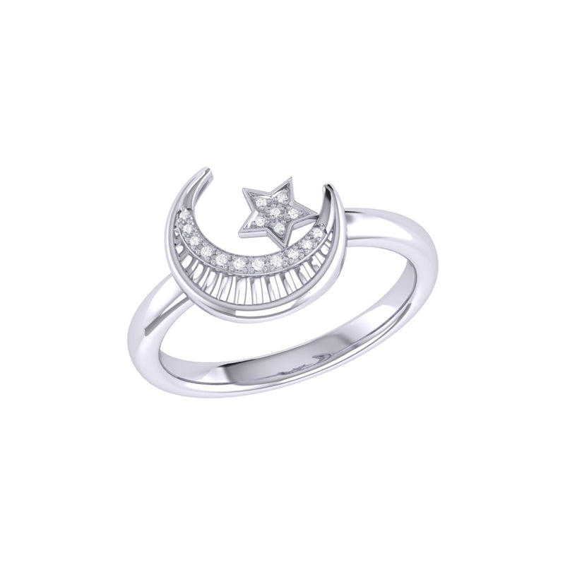 Starkissed Crescent Diamond Ring in 14K White Gold