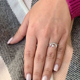 Starkissed Crescent Diamond Ring in Sterling Silver