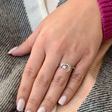 Starkissed Crescent Diamond Ring in Sterling Silver