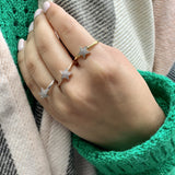 Tri-Color Dazzling Star Detachable Diamond Ring in 14K Gold & Rose Gold Vermeil on Sterling Silver