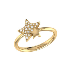 Dazzling Starkissed Duo Diamond Ring in 14K Yellow Gold