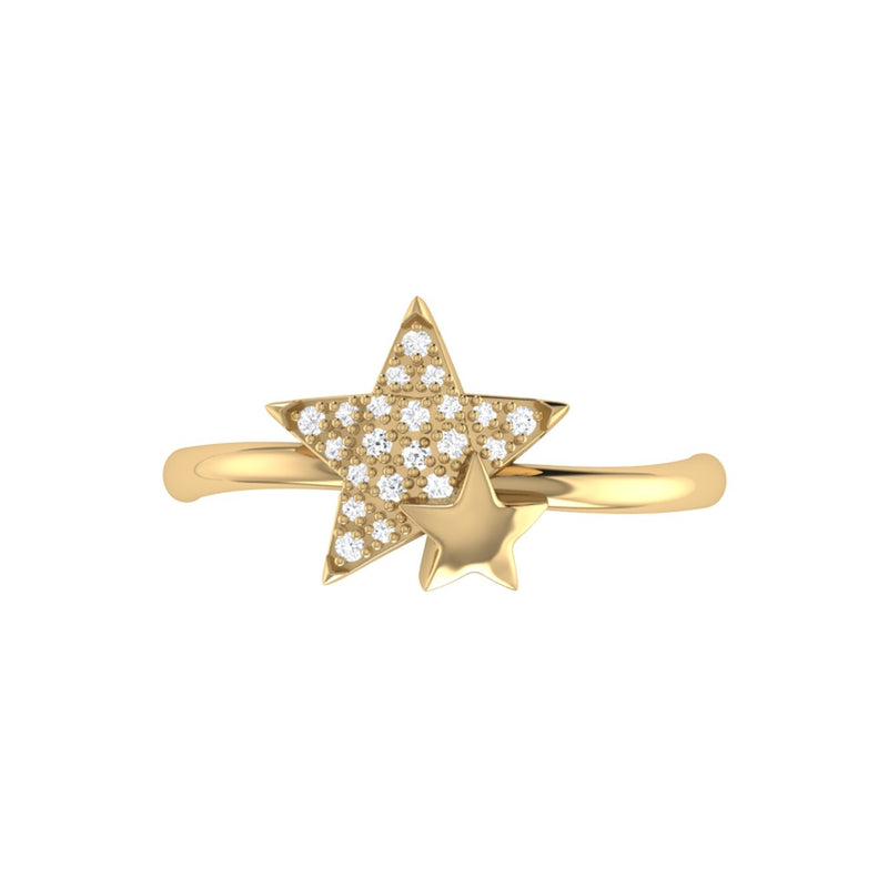 Dazzling Starkissed Duo Diamond Ring in 14K Yellow Gold