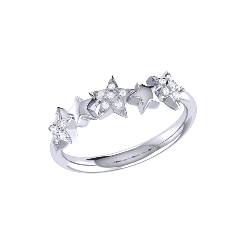 Sparkling Starry Lane Diamond Ring in Sterling Silver