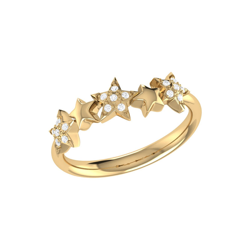 Sparkling Starry Lane Diamond Ring in 14K Yellow Gold