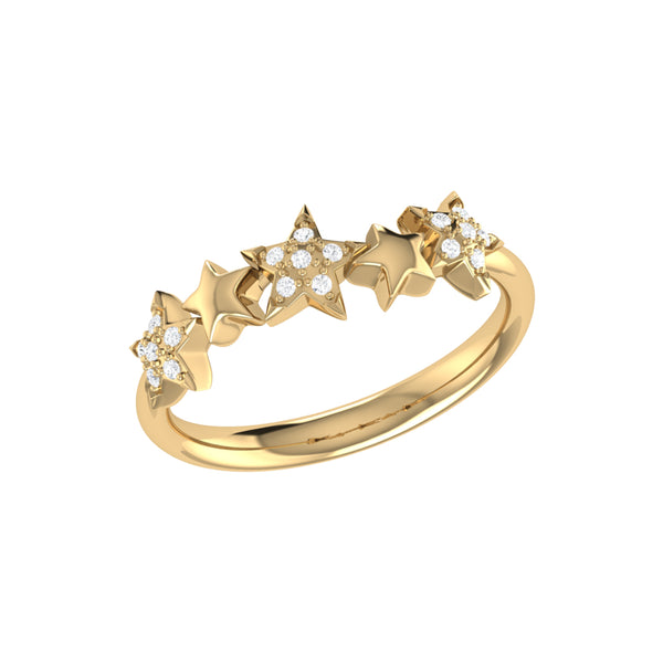 Sparkling Starry Lane Diamond Ring in 14K Yellow Gold Vermeil on Sterling Silver