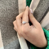 Dazzling Star Bezel Diamond Ring in 14K White Gold