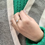 Dazzling Star Bezel Diamond Ring in 14K Yellow Gold