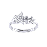 Dazzling Star Cluster Diamond Ring in 14K White Gold