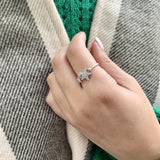 Dazzling Star Cluster Diamond Ring in 14K White Gold