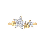 Dazzling Star Cluster Diamond Ring in 14K Yellow Gold