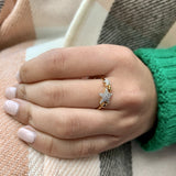 Dazzling Star Cluster Diamond Ring in 14K Yellow Gold