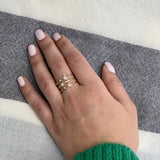 Dazzling Star Bezel Trio Diamond Ring in 14K Yellow Gold
