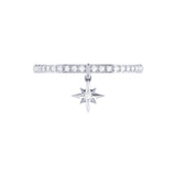 Little North Star Diamond Charm Ring in 14K White Gold
