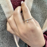 Little North Star Diamond Charm Ring in 14K White Gold