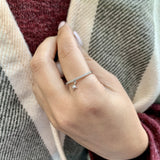 Little North Star Diamond Charm Ring in 14K White Gold