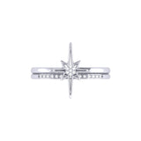 North Star Detachable Diamond Ring in 14K White Gold