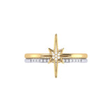 North Star Detachable Two-Tone Diamond Ring in 14K Yellow Gold Vermeil on Sterling Silver