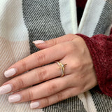North Star Detachable Two-Tone Diamond Ring in 14K Yellow Gold Vermeil on Sterling Silver