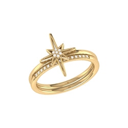 North Star Detachable Diamond Ring in 14K Yellow Gold