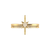 North Star Detachable Diamond Ring in 14K Yellow Gold Vermeil on Sterling Silver
