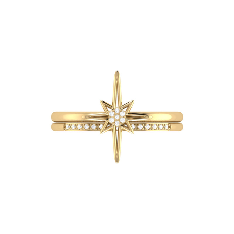 North Star Detachable Diamond Ring in 14K Yellow Gold