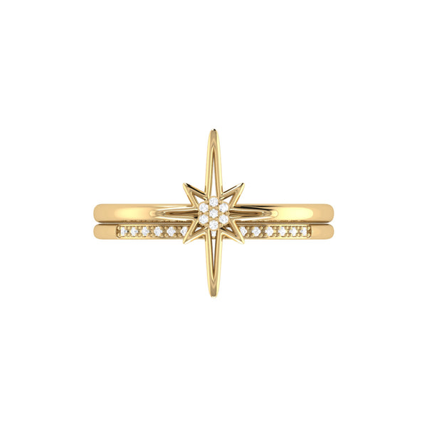 North Star Detachable Diamond Ring in 14K Yellow Gold – LuvMyJewelry