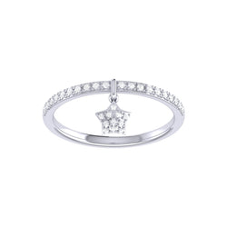 Starkissed Diamond Charm Ring in 14K White Gold