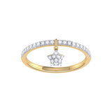 Starkissed Diamond Charm Ring in 14K Yellow Gold Vermeil on Sterling Silver