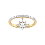 North Star Diamond Charm Ring in 14K Yellow Gold