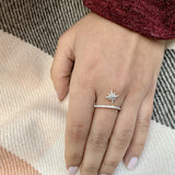 North Star Diamond Charm Ring in 14K Yellow Gold